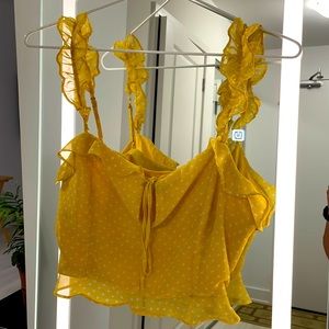 Aritzia Yellow Crop Top